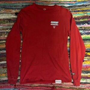 Diamond Supply Co. Long-Sleeve Red Crewneck Shirt